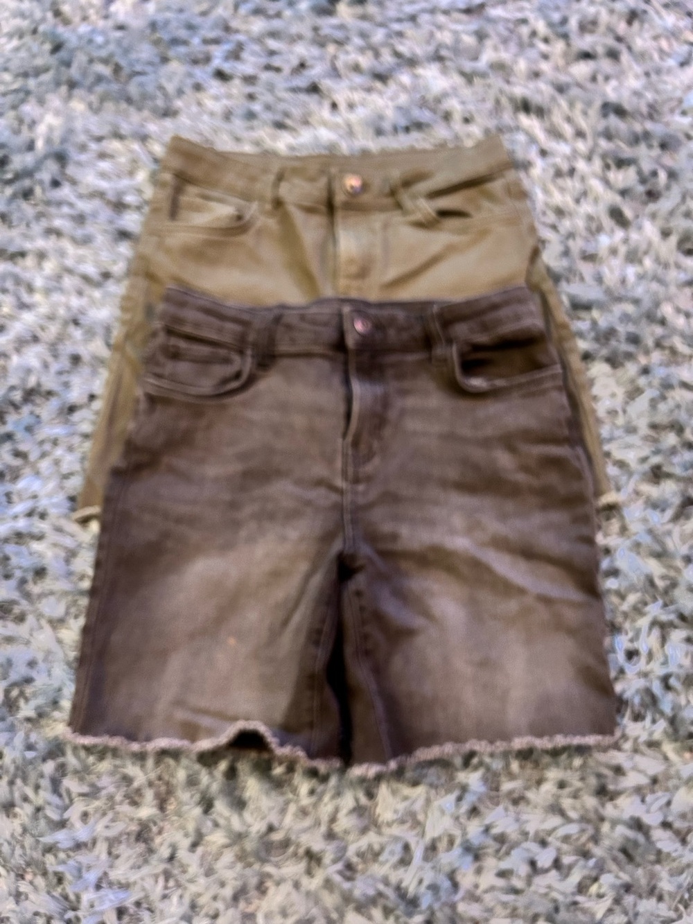 Set of 2 George Girls Denim Shorts Set in Brown and Tan